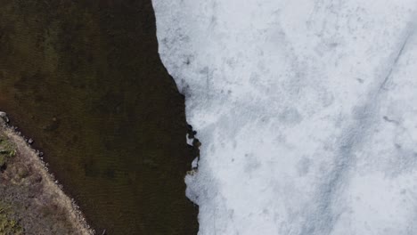 Ice-Covered-Surface-Of-Palvatnet-Lake-In-Leknes,-Vestvagoy,-Nordland,-Norway