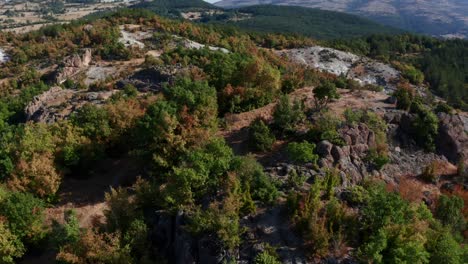 Historic-Thracian-Sanctuary-With-Dense-Forest-In-Harman-Kaya,-Rhodope-Mountain,-Bulgaria