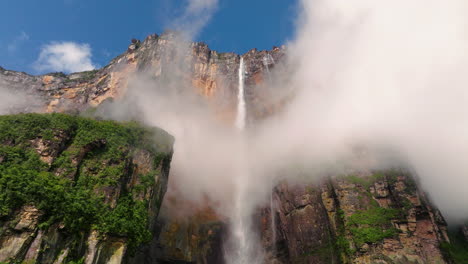 Angel-Falls-Behind-The-Fog-In-Canaima-National-Park,-Bolivar,-Venezuela