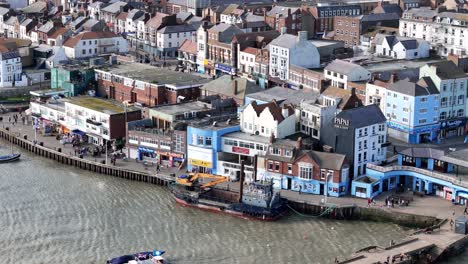 Lado-Del-Puerto-Bridlington-Ciudad-Costera-Yorkshire-Drone,aéreo