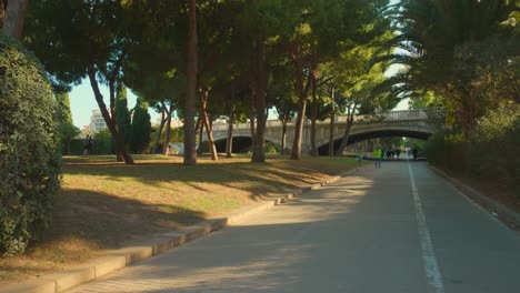 Panoramablick-Auf-Die-Turia-Gärten-An-Einem-Sonnigen-Tag-In-Valencia,-Spanien