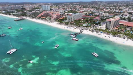 Palm-Beach-At-Oranjestad-In-Caribbean-Netherlands-Aruba