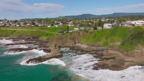 Cathedral-Rocks,-Kiama-Downs-drone,-NSW,-Australia