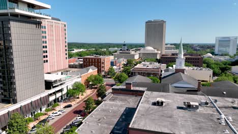 Aerial-of-Tallahassee-Florida-Downtown-with-Capital-in-Background