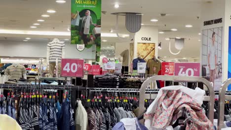 Clothes-hanging-on-racks-in-shopping-center