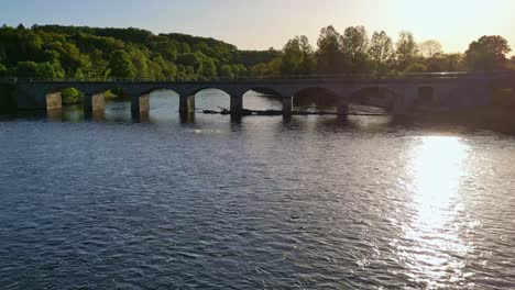 Bridge-on-Vienne-river,-Saint-Victurnien,-countryside-landscape-of-Nouvelle-Aquitaine-in-France