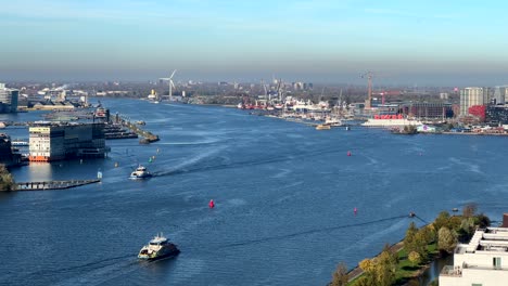 Aerial-view-of-Amsterdam-from-A'DAM-lookout-tower-in-Netherlands