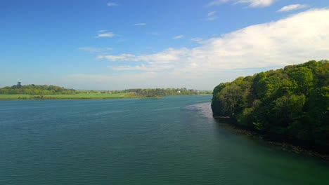 Aerial-shot-of-Strangford-Lough-in-County-Down,-Northern-Ireland