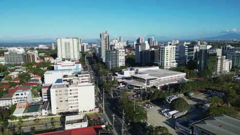 Modern-Highrises-And-Streets-In-Alabang,-City-Of-Muntinlupa,-Philippines