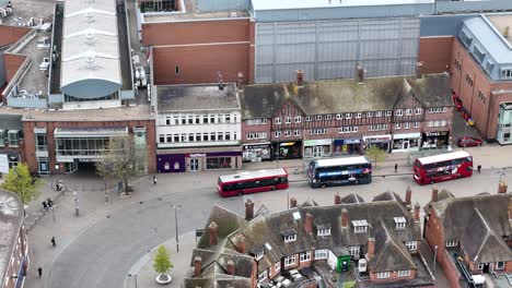 Autobuses-Haciendo-Cola-Solihull-West-Midlands-Uk-Drone,antena