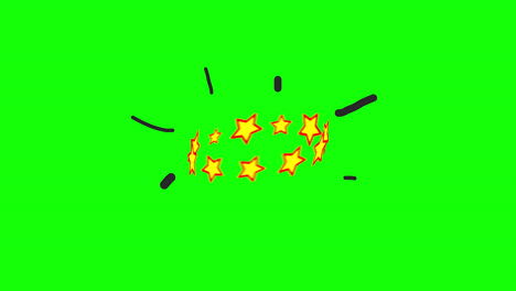 Simple-animation-of-stars-circling-around-head,-known-from-famous-cartoons