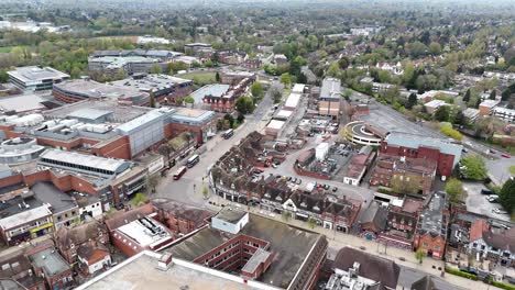 Panorámica-Del-Centro-De-La-Ciudad-Solihull-West-Midlands-Reino-Unido-Drone,antena