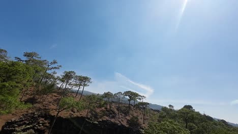 beautiful-drone-views-of-the-Volcancillo-crater-and-trails-in-Perote,-Veracruz,-Mexico