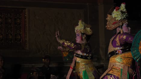 A-theatrical-performance-depicting-a-scene-from-the-Ramayana-epic-on-the-island-of-Bali,-Indonesia