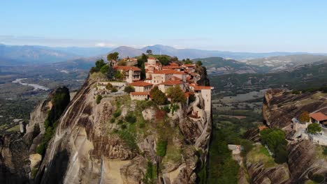 A-monastery-in-Meteora-towers-majestically-on-a-rock
