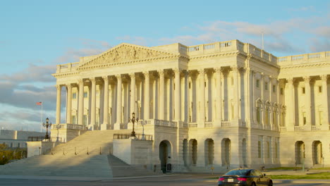 The-south-wing-of-the-US-Capitol-building-glows-in-direct-dawn-sunlight-on-a-spring-morning