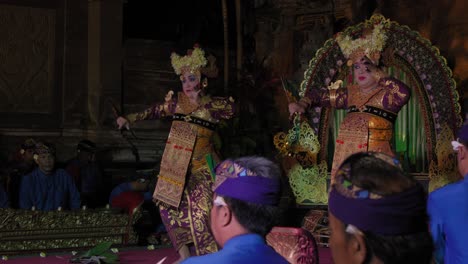 A-theatrical-performance-depicting-a-scene-from-the-Ramayana-epic-on-the-island-of-Bali,-Indonesia
