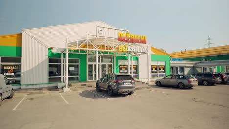 Facade-of-Latvian-local-alcohol-and-beverage-store-in-Imanta-Riga