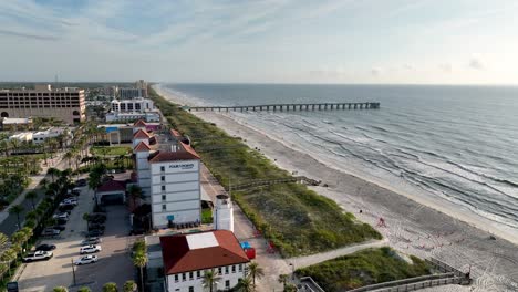 Jacksonville-Beach-Florida-high-aerial-with-fishing-pier