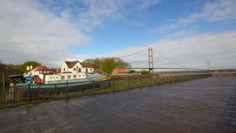Extra-wide-shot-of-the-Humber-bridge-taken-next-to-visitor-centre-on-the-South-Shore