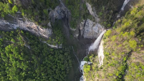 Beautiful-waterfall-in-Switzerland-Seerenbach-Falls-nature-top-down-view