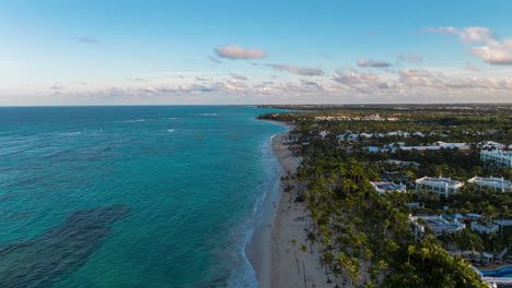 Flyover-Luxuriuos-Hotel-Resorts-In-The-Town-Of-Bávaro-In-Punta-Cana,-Dominican-Republic