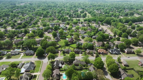 Aerial-View-Of-Collierville-Town-In-Daytime-In-Shelby-County,-Tennessee,-United-States