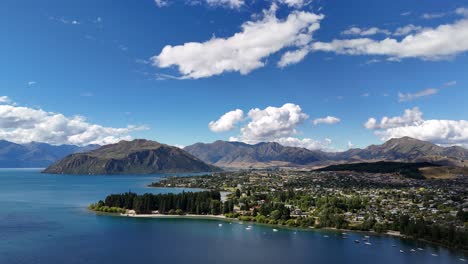 Soaring-drone-footage-over-Lake-Wanaka-and-the-town-on-its-shores