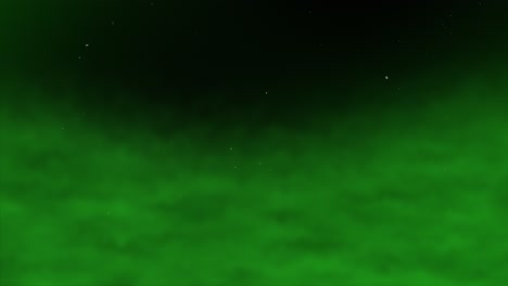 3d-Nube-Fumar-Gas-Vapor-Niebla-Neblina-En-La-Noche-Estrellada-Espacio-Universo-Fondo-Animación-Gráficos-En-Movimiento-Vfx-Gradiente-Partícula-Color-Verde-Oscuro