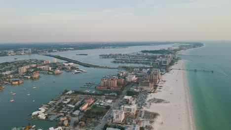 Drone-footage-of-Clearwater-Beach-Florida-at-sunset