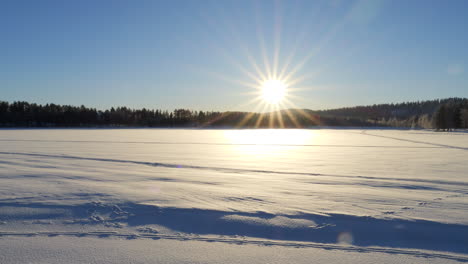 Wunderschöne-Wintermorgenszene,-Arvidsjaur,-Lappland,-Schweden