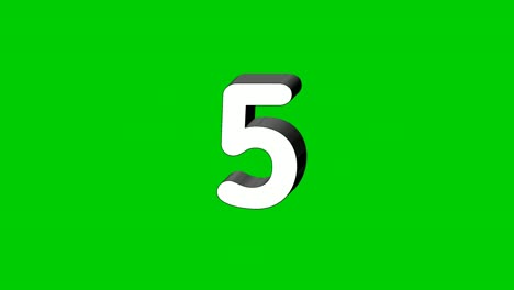 3D-Nummer-5,-Symbol-Für-Animations-Bewegungsgrafiken-Mit-Fünf-Zeichen-Auf-Grünem-Hintergrund,-Die-Nummer-Wird-Auf-Rauch-Angezeigt,-Cartoon-Videonummer-Für-Videoelemente