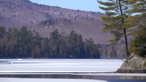Das-Entfernte-Ufer-Eines-Zugefrorenen-Sees-In-Den-Adirondacks