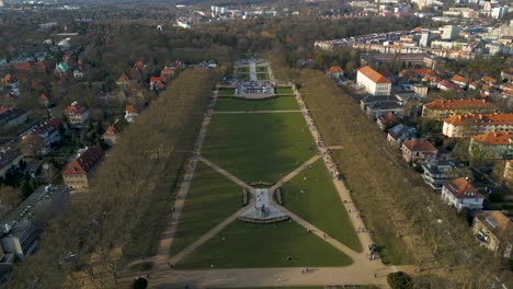 Panoramic-View-Over-Kasprowicz-Park-In-Szczecin,-Poland---Drone-Shot