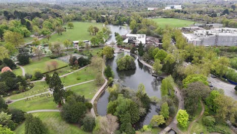 Cannon-Hill-Park-Russell-Rd,-Moseley,-Birmingham-UK-drone,aerial