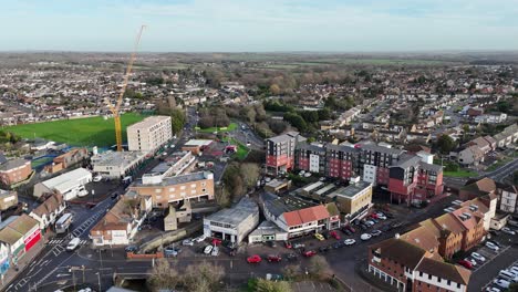 Ascending-drone,aerial-Wickford-Essex-UK-town-centre-4K-footage