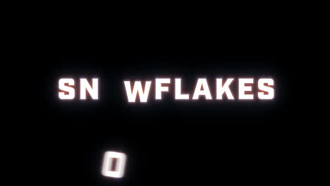 4K-text-reveal-of-the-word-"snowflakes"-on-a-black-background