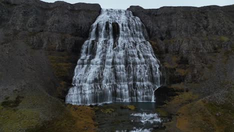 Drone-shot-of-Dynjandi-waterfall-in-Iceland-during-winter-in-the-morning2