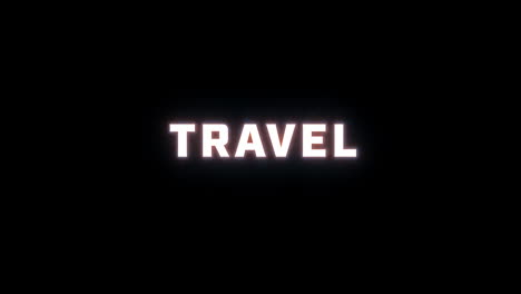 4K-text-reveal-of-the-word-"travel"-on-a-black-background