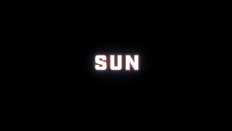 4K-text-reveal-of-the-word-"sun"-on-a-black-background