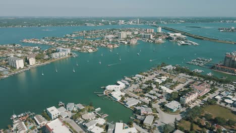 Hermosas-Imágenes-De-Drones-Del-Puerto-De-Clearwater,-Florida
