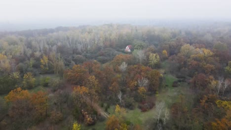 Hungarian-haven,-a-drone-journey-through-the-Arboretum-of-Kecskemet