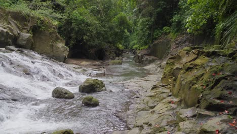 tranquil-stream-flowing-from-the-Goa-Rang-Reng-waterfall-in-Bali,-Indonesia