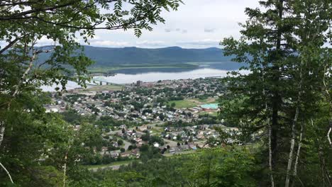 View-of-Campbellton,-New-Brunswick-in-July-2019-from-Sugarloaf-Mountain