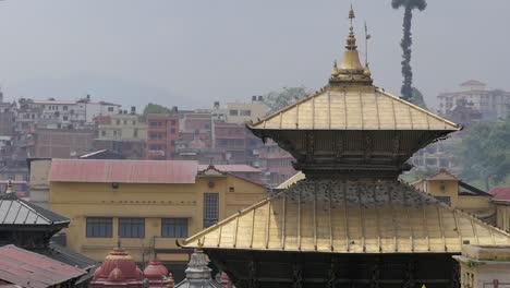 Tilt-Up-of-Pashupatinath-Temple,-Kathmandu,-Nepal