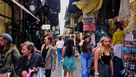 Monastiraki-Square-in-Athens-Greece-walking-souvenirs-and-clothing-shops-bazaar