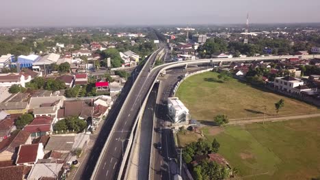 Aerial-view-flyover-in-Yogyakarta-as-the-road-condition-is-not-so-dense
