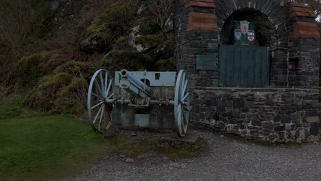 tilting-shot-revealing-the-historic-fortress-of-Eilean-Donan-Castle-in-Scotland