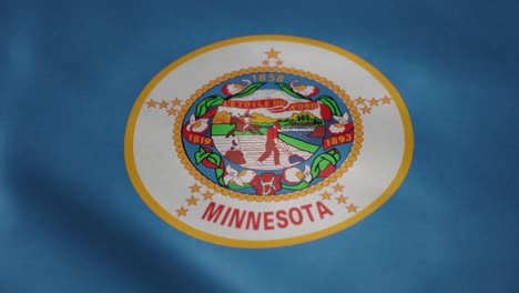 Flag-of-Minnesota,-slow-motion-waving