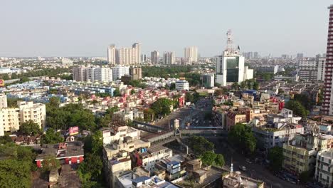 Aerial-view-of-Kolkata-city-with-BSNL-building-at-Ultodanga